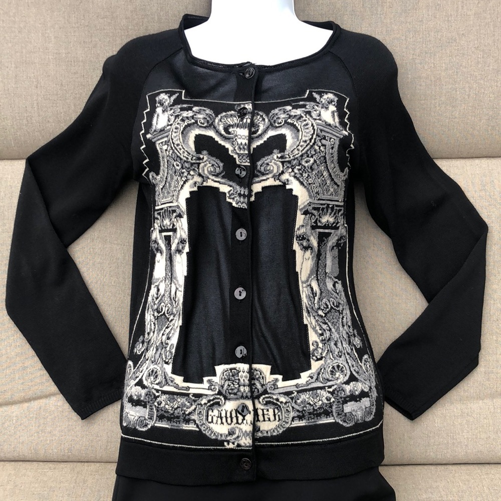 JEAN PAUL GAULTIER Malle Femme Italian Cardigan with Sheer Panel